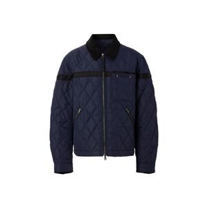 Burberry authentic men quilted jacket in navy with logo